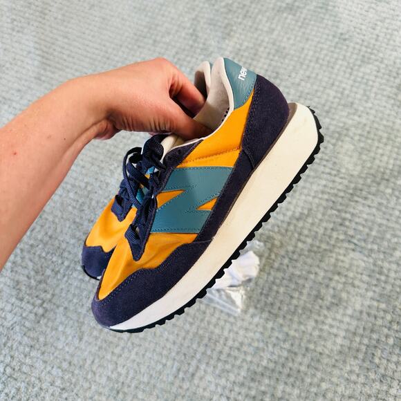 New Balance 237 Anthropologie Classic Sneakers Yellow/Blue Sea Salt 7.5 - Picture 3 of 7